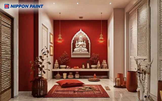 Màu đỏ giúp phòng thờ mệnh Hỏa ấm cúng, hài hòa và thịnh vượng