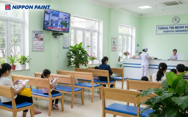 Màu xanh lá nhạt giúp bệnh nhân giảm căng thẳng trong thời gian chờ hoặc điều trị