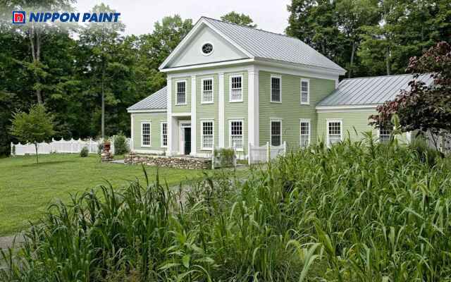 Phối xanh lá cây với trắng để không gian hài hoà hơn