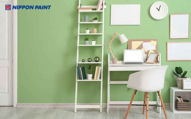 Mẫu 20: Không gian làm việc xanh lá nhạt tăng sự tập trung và hiệu suất công việc