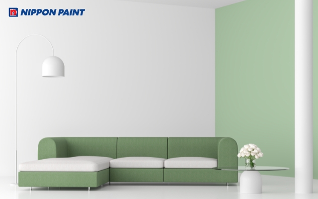 Mẫu 17: Tông xanh ngọc và trắng nhẹ nhàng phù hợp cho phong cách nội thất tối giản