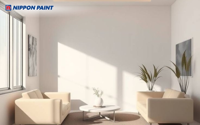 Mẫu phòng khách tối giản, hiện đại với gam màu trắng tin chủ đạo