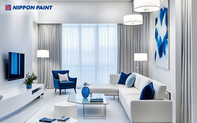 Tông màu xám xanh mang đến cảm giác mát mẻ, thư giãn