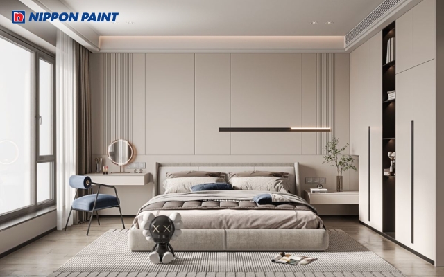 Phòng ngủ ấm áp với tông màu trắng trong chủ đạo