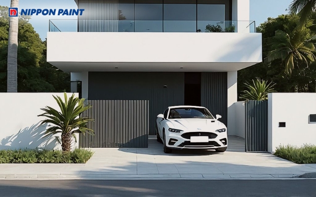 Mẫu nhà phố hiện đại với tông trắng chủ đạo