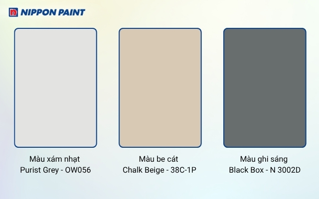 Gam màu trung tính chuẩn là các màu xám nhạt, xám ghi thường thấy