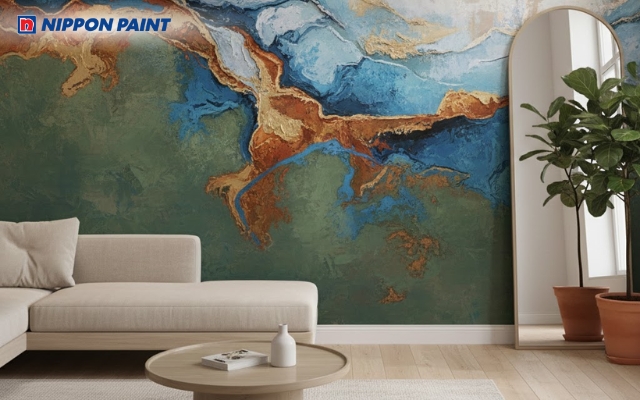 Sử dụng họa tiết và hoa văn tự do giúp không gian thêm sinh động, cuốn hút hơn