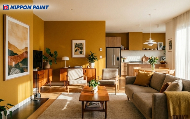 Màu vàng đất được xem là gam màu của sự ấm áp, sang trọng