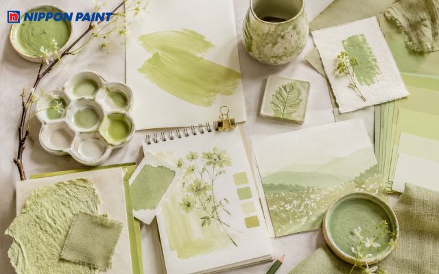 Xanh cốm trong sáng tạo gợi cảm hứng tự nhiên, mềm mại và hiện đại