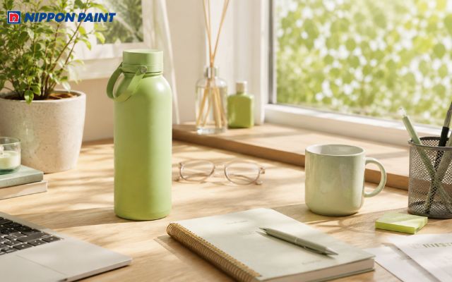 Các vật dụng màu xanh cốm mang lại cảm giác sạch, tươi mới và dễ chịu trong đời sống hằng ngày