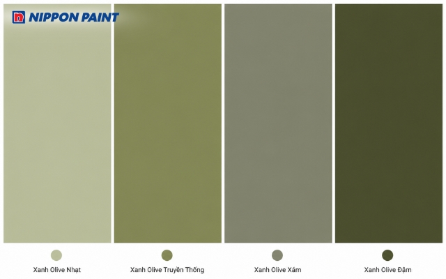 Các sắc độ màu xanh olive