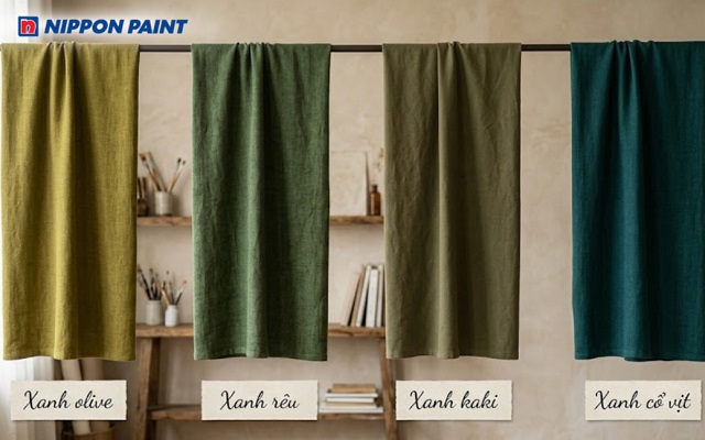Phân biệt màu xanh olive với màu xanh rêu, xanh kaki, xanh cổ vịt