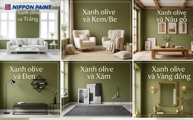 Bạn có thể kết hợp xanh olive với nhiều gam màu khác nhau