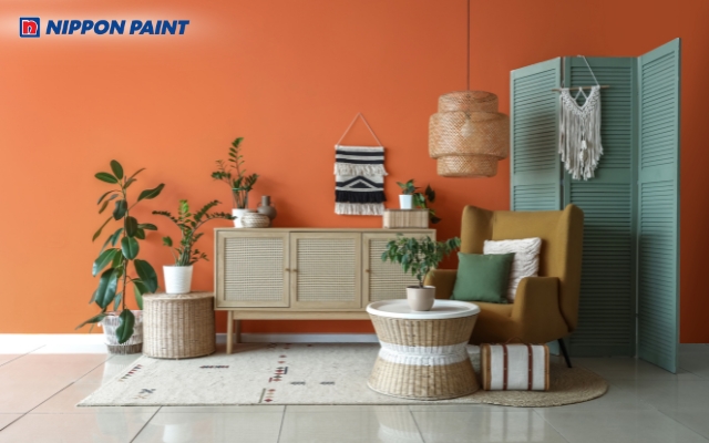 Sơn màu cam tạo cảm giác trẻ trung, tích cực và đầy sức sống