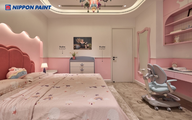 Sơn màu hồng mang đến không gian nhẹ nhàng, ấm áp và thư giãn