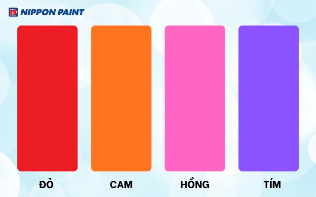 Mệnh Hỏa tương hợp với màu bản mệnh như đỏ, cam, hồng và tím