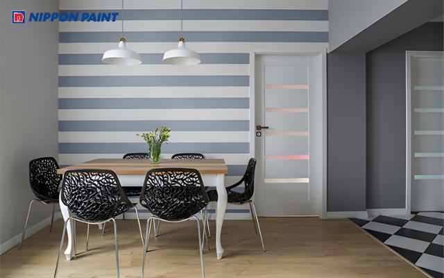 Phối màu ghi và trắng mang lại không gian hài hòa và hiện đại