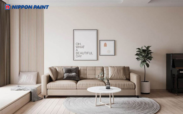 Kem nâu kết hợp mềm mại và sang trọng, cân bằng ánh sáng cho nội thất