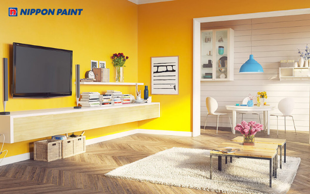  Phòng khách tuyệt đẹp cùng tông màu vàng Lemon Drop 32D-4B của Sơn Nippon