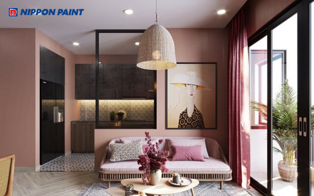 Hồng đất ấm áp, nhẹ nhàng phù hợp cho phòng ngủ và không gian riêng tư