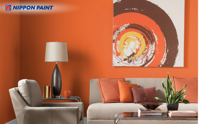 Cam đất ấm áp và năng động, thích hợp làm điểm nhấn nội thất và tường nhấn