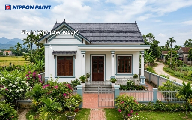 Slight Wift (OW 1069P) tạo điểm nhấn cho các chi tiết xanh ghi và mái ngói ghi đậm