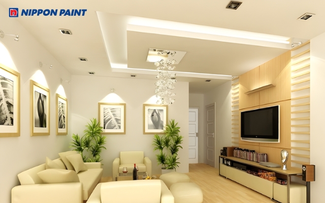 Tường và phào chỉ cùng màu trắng giúp căn phòng tinh tế và sáng sủa