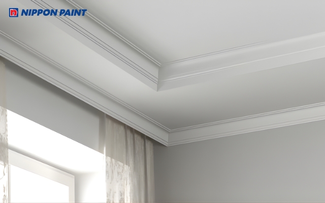 Phào chỉ màu trắng giúp căn phòng trở nên tinh tế và trang nhã