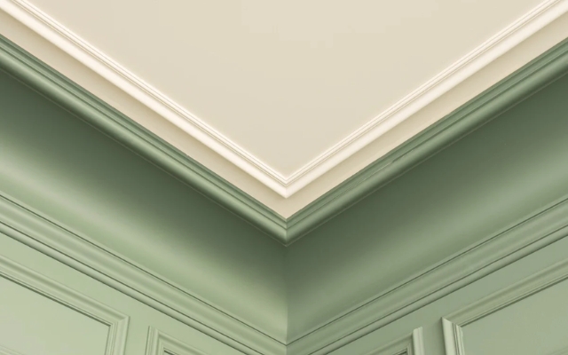 Phào chỉ màu xanh lá tươi mát hòa hợp thiên nhiên