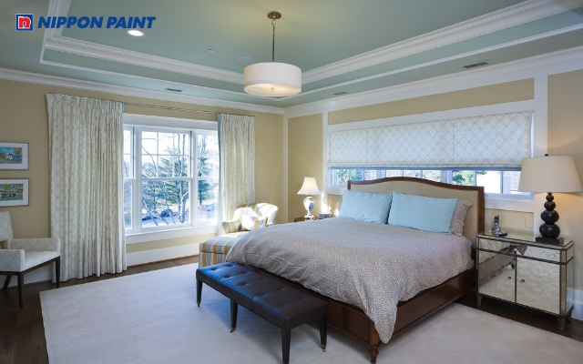 Màu sơn phào chỉ trong phòng ngủ nên chọn những gam màu nhẹ nhàng