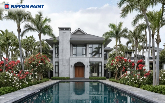 Sơn giả bê tông hiện đại cho biệt thự