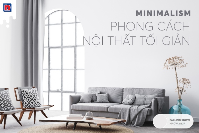 Phối màu sơn phòng khách theo phong cách minimalism