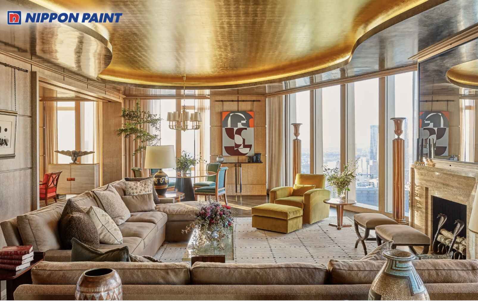 Nguyên tắc phối màu tương phản mạnh trong thiết kế nhà ở