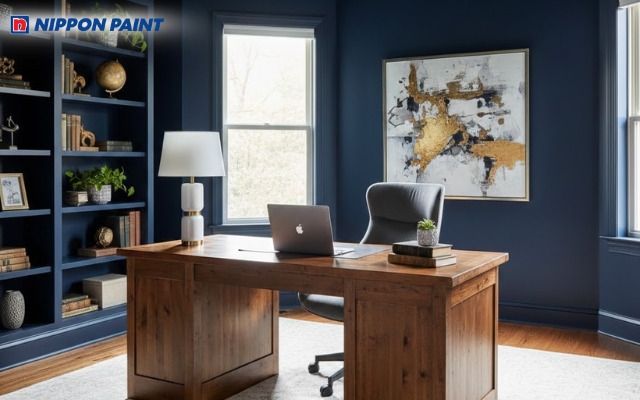 Tông xanh navy đậm kích thích sự tập trung và tính chuyên nghiệp khi làm việc