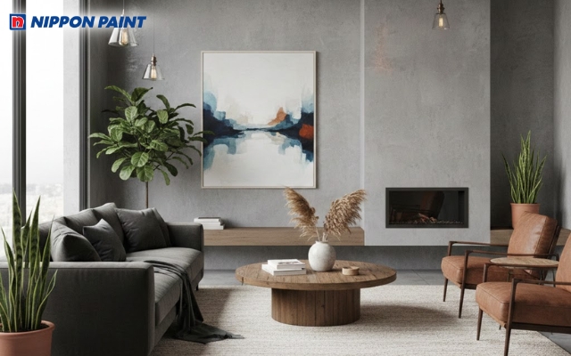 Sơn hiệu ứng tạo điểm nhấn cá tính và chiều sâu thị giác cho mảng tường hiện đại