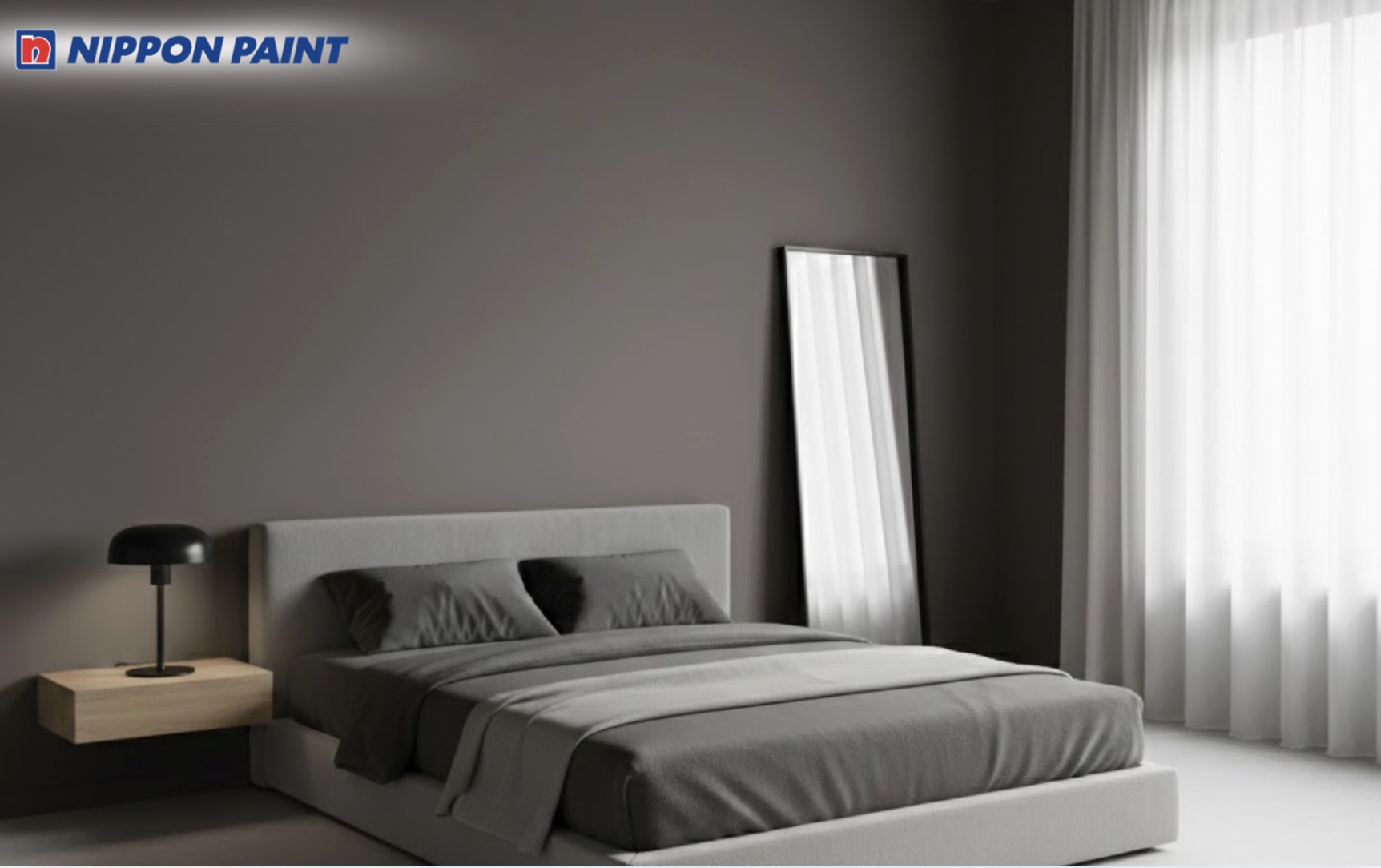 Gam xám ghi làm dịu thị giác, phù hợp phòng ngủ phong cách công nghiệp