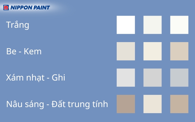 Bảng màu chuẩn cho phong cách minimalism