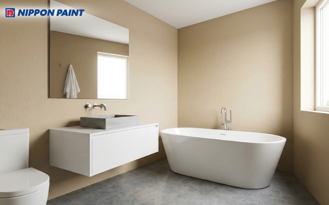 Tường be nhẹ kết hợp sắc trắng tạo cảm giác thư giãn