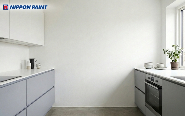 Sự kết hợp màu trắng và ghi sáng tạo sự phân chia nhẹ nhàng và hiện đại