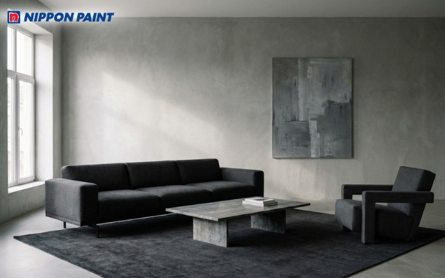 Gam màu xám tạo chiều sâu tinh tế cho phòng khách phong cách minimalism