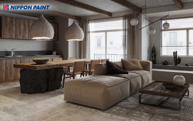 Phong cách Rustic dễ tạo cảm giác đơn điệu nếu không khéo léo trong cách phối màu