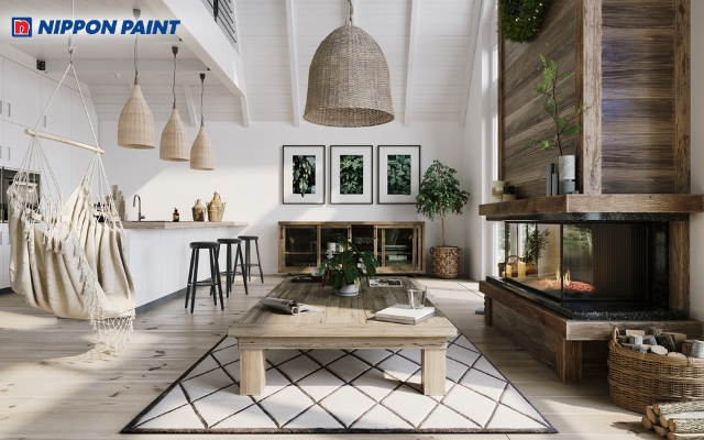 Màu trắng ngà sẽ mang lại cảm giác sạch sẽ, thanh lịch nhưng vẫn ấm áp