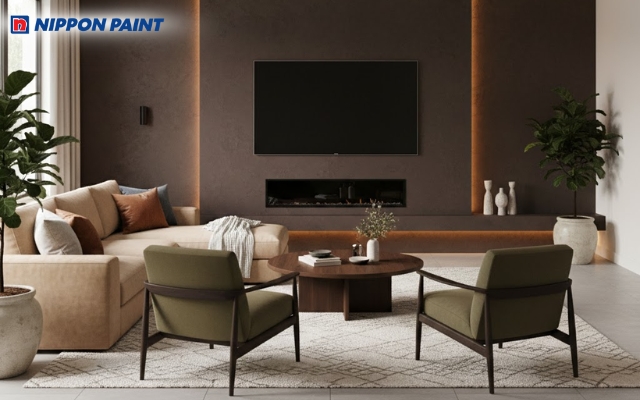 Các gam màu đậm nếu dùng trên mảng lớn dễ làm không gian trở nên nặng nề