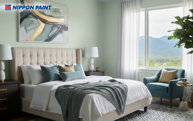 Xanh ngọc bích dịu mát, tinh tế cho không gian riêng tư