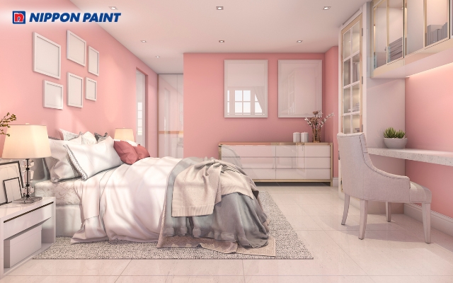 Sắc hồng pastel tạo cảm giác thư giãn, gần gũi cho phòng ngủ