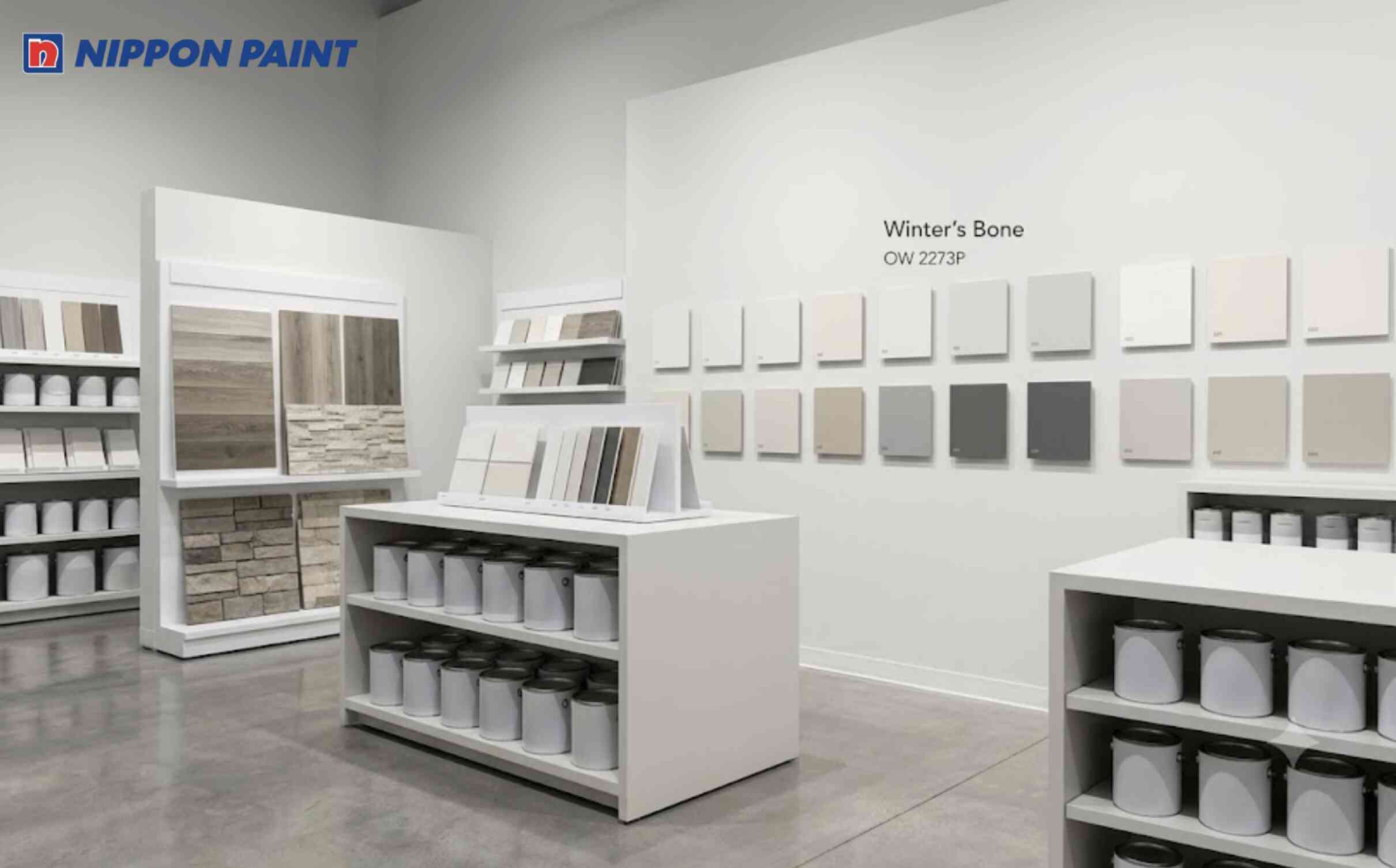 Showroom màu trắng ngà (OW 2273P) giúp khách hàng quan sát màu sắc sản phẩm