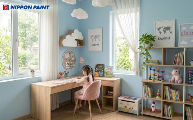Phòng học cho bé gái Kỷ Hợi 2019