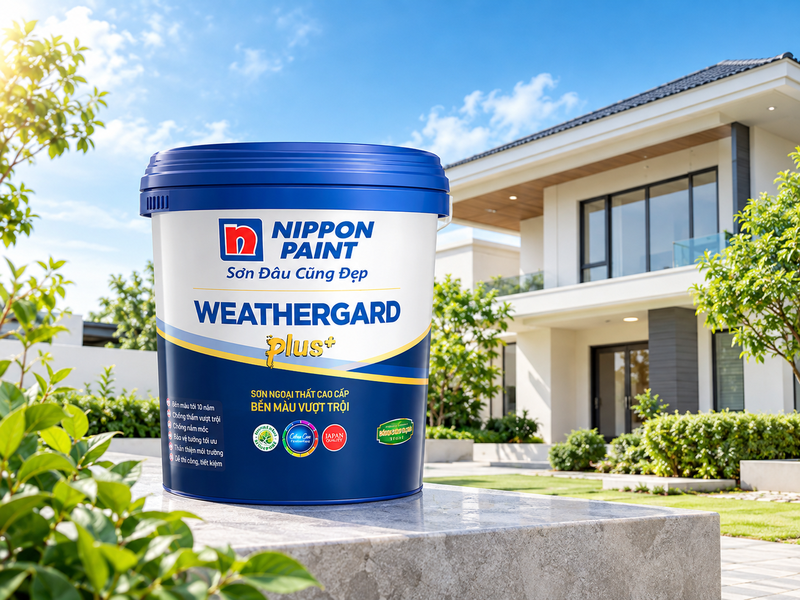 Nippon WeatherGard Plus+ sơn bóng chống phai màu, bền bỉ dài lâu