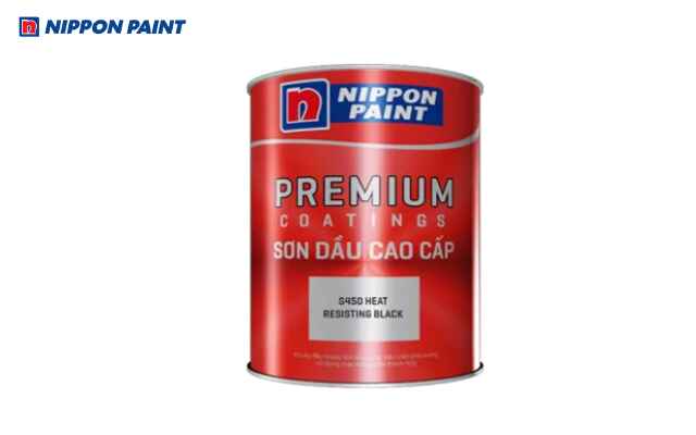 Sơn Nippon S450 Heat Resisting Black phủ đen bóng mờ, bảo vệ kim loại khỏi rỉ sét