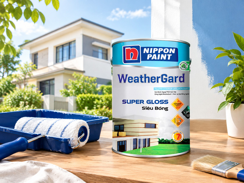 Sơn ngoại thất cao cấp Nippon Paint WeatherGard Siêu Bóng